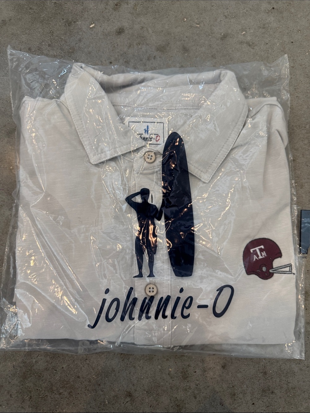 NWT Johnnie-O Texas A&M Coastal Wash Original Polo – Size M – Light Gray